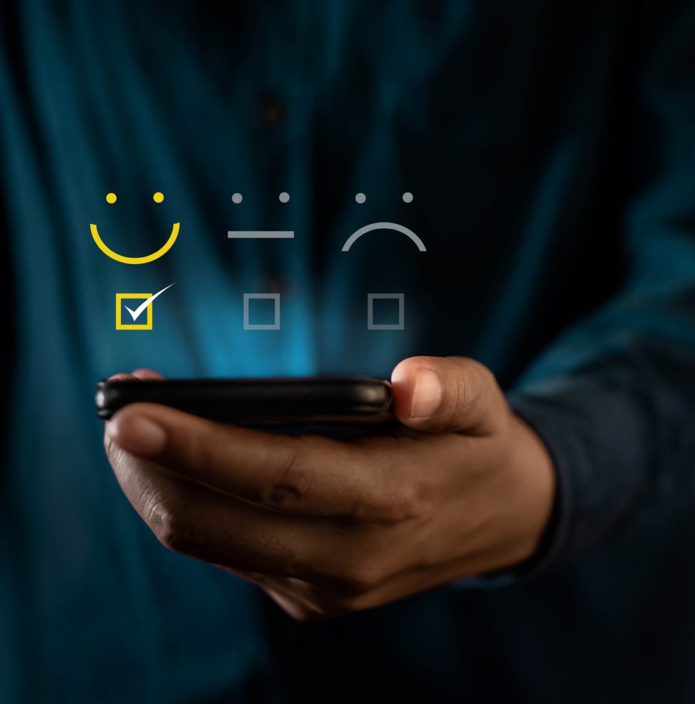 Men on Phone with happy smiley